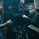 Benedict Cumberbatch and Sam Raimi on the set of Doctor Strange 2.